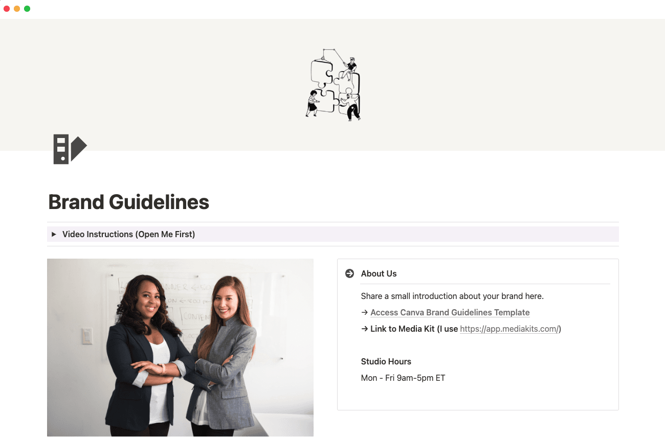 brand guidelines kit template