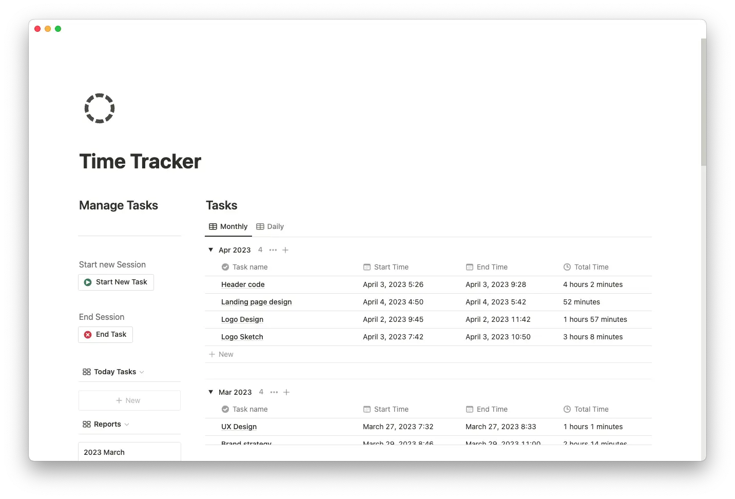 time tracker template thumbnail