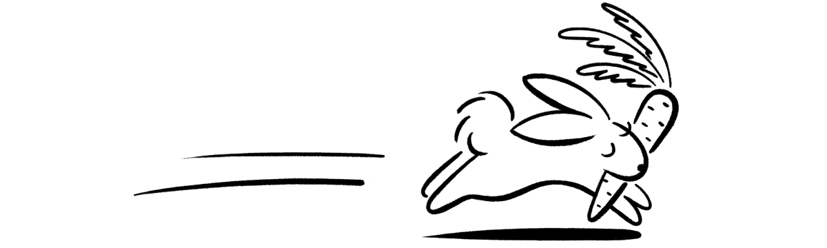 A bunny carrying a carrot