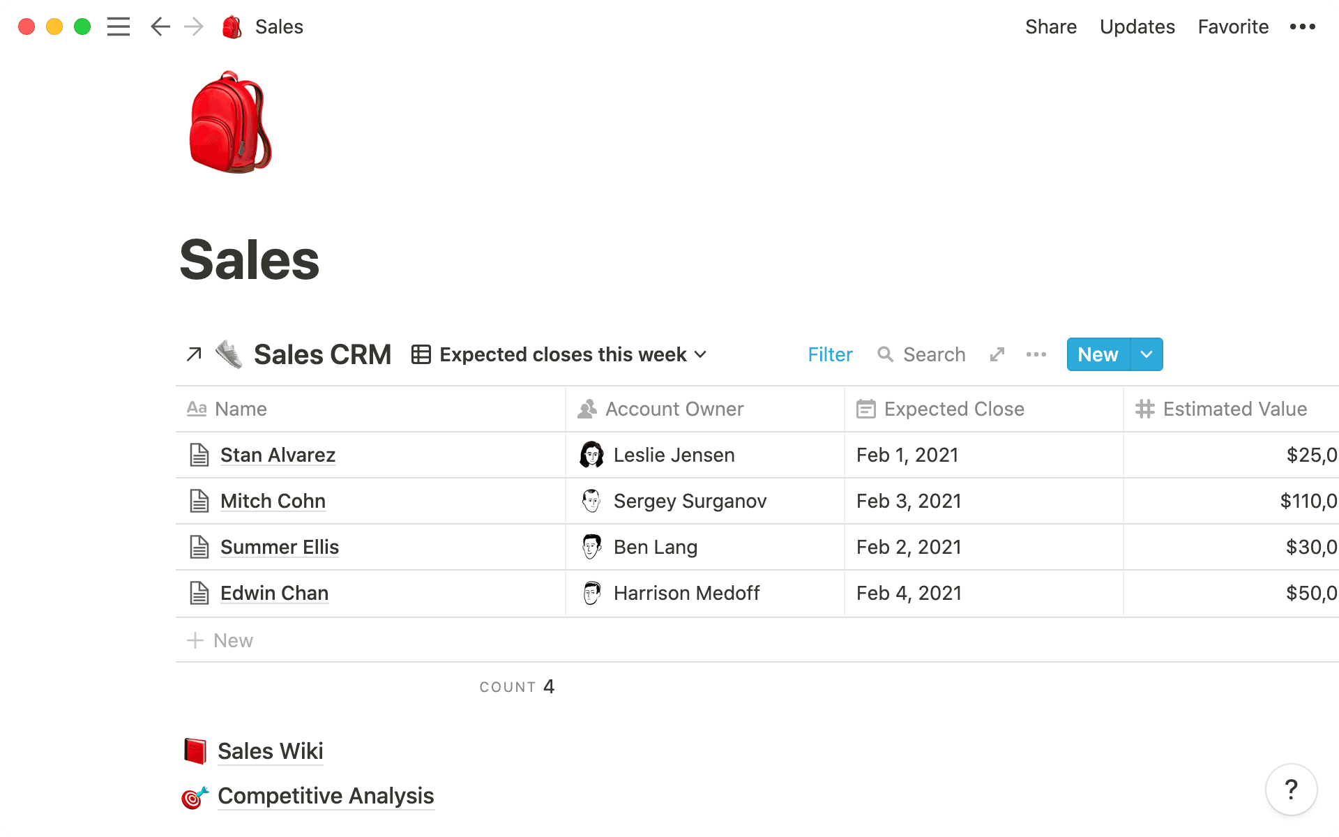 Tables in-line can exist along other blocks, like pages with relevant information.