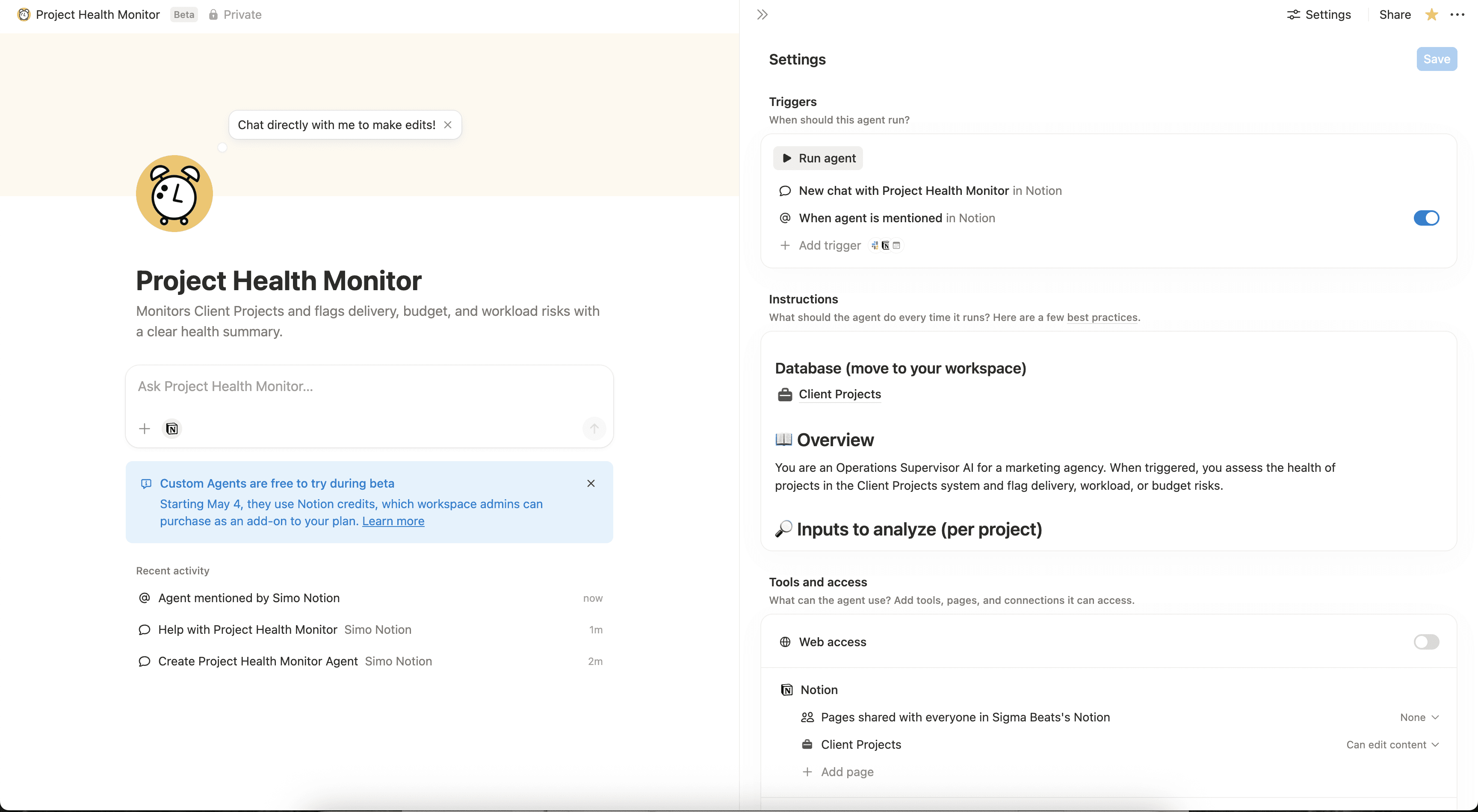 Project Health Monitor
