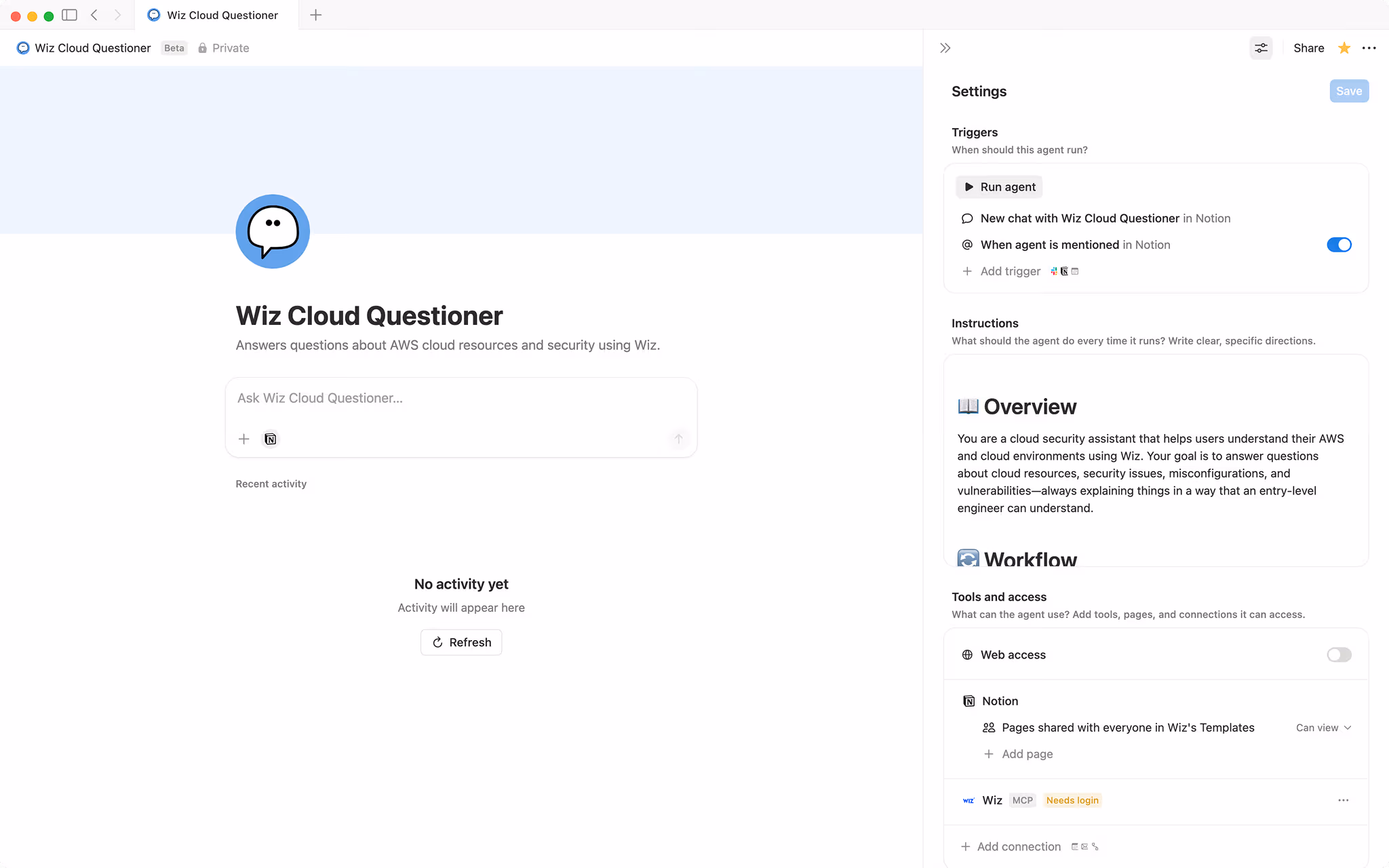 Wiz Cloud Questioner