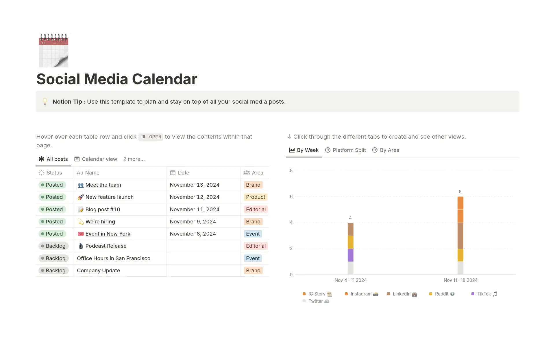 top-9-free-editorial-calendar-templates-in-notion 內的圖片