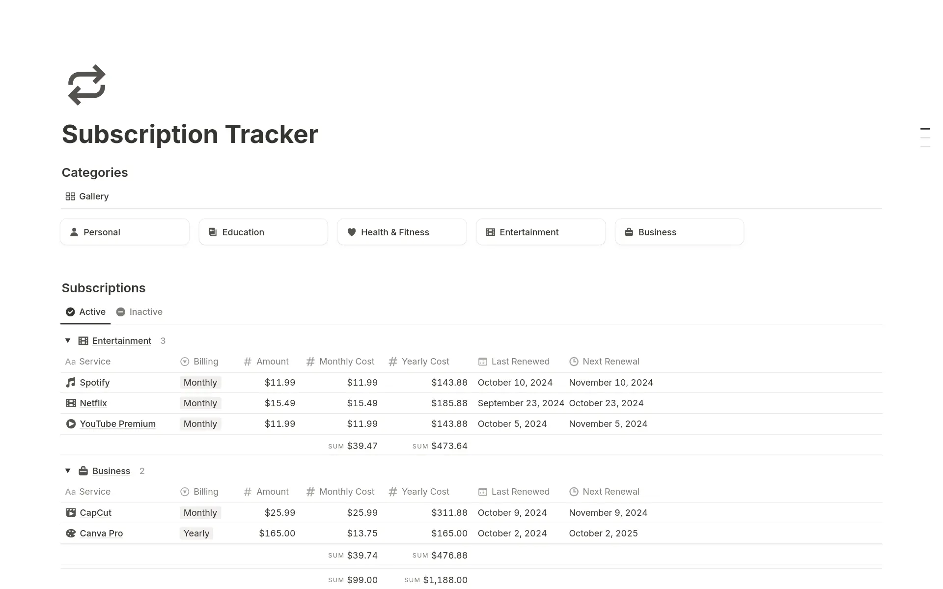 top-10-free-subscription-tracker-templates-in-notion 內的圖片