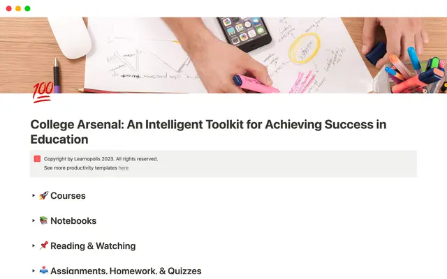 College Arsenal for Achieving Academic Success